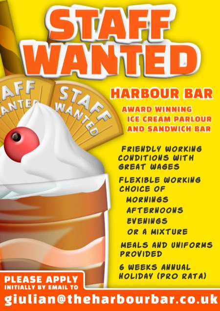 Harbour Bar Staff Wanted• Wowben.uk